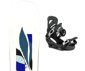 Pack snowboard." Salomon Rumble Fish White/black/blue 25 + Fixations - Femme - Blanc / Bleu - taille 148 - modèle 2025