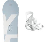 Pack snowboard." Yes Basic W Light Blue/white 26 + Fixations - Femme - Gris / Bleu / Blanc - taille 146 - modèle 2026