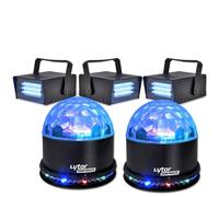 Pack Soirée FIESTA 2 SUNMAGIC + 3 LED STROBE BLANC
