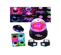 Pack Soirée FIESTA SUNMAGIC + 2 LED STROBE BLANC + effet OVNI RVB