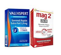 Pack Sommeil & Détente : Valdispert Mélatonine 1,9 mg + MAG 2 24H Magnésium Marin Vitamine B6