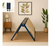 Pack Sommier Pliable + 2 pieds de renfort - Couchage 140 cm - Sommier 2 Places à Lattes 40 Lattes Multiplis - Cadre Métal Époxy
