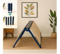 Pack Sommier Pliable + 6 pieds - Couchage 160 cm - Sommier 2 Places à Lattes 40 Lattes Multiplis - Cadre Métal Époxy