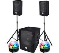 Pack sono 1000W BMS 1208, USB Bluetooth Caisson bi-amplifié 600W, 30cm, 2 BALL6 Animation mariage, Soirée, Salle des fêtes G