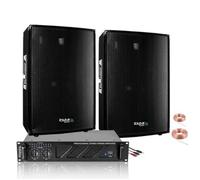 PACK SONO 1200W + JEUX DE LUMIERE UFO avec ENCEINTES 1200W + AMPLI SONO PA DJ LED LIGHT RGB