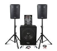 Pack Sono 1400W Ibiza - 2 Enceintes DISCO8B 2X300W + Caisson SUB15A 800W + Mixage DJM150USB-BT + Pieds + Câbles - Soirée DJ Mariage