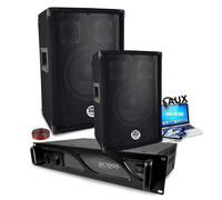 Pack Sono 1600W Haut-parleur BM SONIC BMS-08 2x300W, amplificateur 1000W, Câblage - Idéal petite salle des fêtes Club Mariage