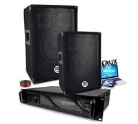 Pack Sono 1600W Haut-parleur BM SONIC BMS-08 2x300W, amplificateur 1000W, Câblage - Idéal petite salle des fêtes Club Mariage