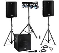 Pack Sono 1815 2400W Enceintes DISCO15B + Pieds + SUB Amplifiée 18" 1000W + Micro et Câbles + Portique Lytequest Xperformer