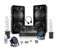 Pack Sono 2 Enceintes 2x1500W STAR212 - Ampli AMP1000-MKII 2x800W - Table Mixage DJM250BT-MKII - 2 Machines à Bulles - 2 PAR