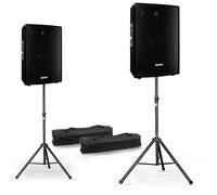 Pack SONO 2 enceintes 2x700W AMP-1000 MKII Pieds+cables