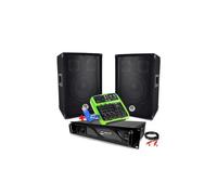 Pack sono 2 enceintes bms08 amplificateur 1000W bms1000 et table de mixage mini4 +clé USB 32Go