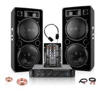 Pack Sono 2 Enceintes Ibiza STAR212 2x1500W - Ampli 2x800W AMP1000-MKII - Table Mixage DJM150USB-BT - Casque - DJ Soirée Pro