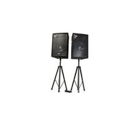 VONYX Pack Sono - 2X Enceintes Passives 800W, Woofer de 15 Pouces, Poignées de Transport, Set de Pieds d'Enceintes et Sacoche, Idéal pour DJ Mobiles