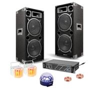 PACK SONO 2000 + 3 JEUX DE LUMIERE - 2 ENCEINTES 1000 + 1 AMPLI SONO + CABLE + 2 DERBY + 1 ASTRO BALL PA DJ SONO LED LIGHT BAR CLUB