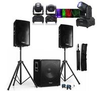 Ibiza Sound Light Pack Sono 2000W Ibiza Sound - Caisson 800W - 2 Enceintes 600W - 1 Lyre Beam DMX RVBB LMH250-RC - Mariage - Evènement - Fête