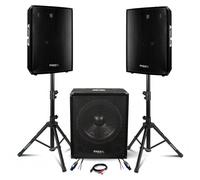 Pack Sono 2200W - 2 Enceintes IBIZA DISCO15B 2X700W 38CM + Caisson Actif IBIZA SUB15A 800W + SS01B-MINI - Birthday Soirée DJ Mariage