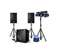 Pack sono 2200W - Enceintes/Caisson/Pieds - USB/BLUETOOTH - BMS-1512, Câbles, Portique Lumière, Mariage, Salle des fêtes DJ