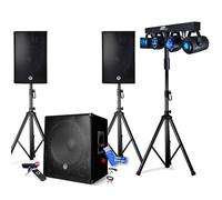 Pack sono 2200W - Enceintes/Caisson/Pieds - USB/BLUETOOTH - BMS-1512, Portique Lumière, Mariage+ Clé USB 32G