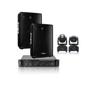 Pack Sono 2360W Ibiza Sound Ampli 2x480W - 2 Enceintes 700W - 1 Lyre Beam Ibiza Light LMH250 DMX RVBB - Câbles - Soirée - Fête
