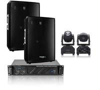 Pack Sono 2360W Ibiza Sound Ampli 2x480W - 2 Enceintes 700W - 1 Lyre Beam Ibiza Light LMH250 DMX RVBB - Câbles - Soirée - Fête