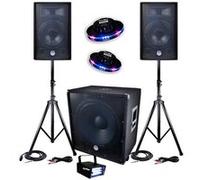 PACK SONO 2400W BMS-1812 SUB 46cm 2 enceintes 30cm + Câbles + Mini LEDSTROBE LytOr + 2 Effets OVNI UFO
