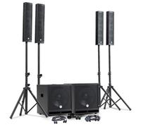 Pack Sono 2400W DJ complet BM SONIC BMS-15-SLIM-BT, 4 Enceintes satellites, 2x SUB 38cm USB/Bluetooth, Supports Câbles, Micros