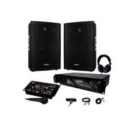 PACK SONO 2400W DJ PA Set BAR CLUB DISCO15B + Ampli AX1000 MyDj + Table de Mixage USB MP3 + Micro Casque Câbles