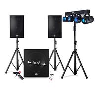 Pack sono 2400W - Enceintes/Caisson/Pieds, USB/BLUETOOTH, BMS-1812, Câbles, Portique Lumière, Mariage, Salle des fêtes DJ