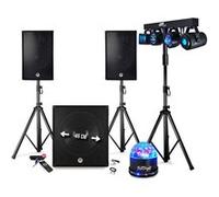Pack sono 2400W - Enceintes/Caisson/Pieds, USB/BLUETOOTH, BMS-1812, Câbles, Portique Lumière, Mariage, Salle des fêtes DJ