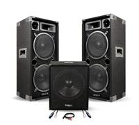 Pack Sono 2800W - 2 Enceintes STAR210 2x10"" 3 VOIES 2X1000W + Caisson Actif IBIZA SUB15A 800W + Câbles - Soirée DJ Mariage Club Fête