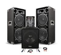 Pack Sono 2800W - 2 Enceintes STAR210 2X1000W + Caisson Actif IBIZA SUB15A 800W + Table Mixage DJM150USB-BT - Soirée Fête DJ Mariage