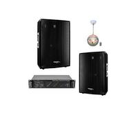 Pack Sono 2800W Total 2 Enceintes 2x600w - Ampli Ventilé 2x800w - Jeu de Lumière Astro - Câblage - Club Salle des fêtes