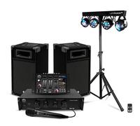 Pack Sono 300W Bm Sonic BMS-DJ300-USB-BT Initiation DJ Enceintes Ampli Table de Mixage Bluetooth, Kit d'éclairage Xperformer LED
