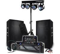 BM SONIC Pack Sono 3200W – Ampli 2000W, Enceintes 2x600W, Table mix, Portique 4 lumières Xperformer