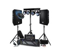 Pack Sono 3200W Complet, Paire d'Enceintes Passives 2x600W, Table de Mixage, Portique 4 Lumières Xperformer + OVNI à LED, Pieds