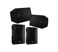 IBIZA SOUND LIGHT Pack Sono 3360W Total Ibiza Sound - 2 Amplis ventilés - 4 Enceintes 600W DISCO12 - Câbles Enceintes Speakon - Soirée - Mariage