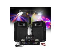 Pack sono 480W Enceintes + Ampli + Table de mixage + Mic + Portiques + 4 jeux de lumi?re
