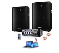 PACK SONO 600 + AMPLI + 2 ENCEINTES 300W PA DJ SONO LED LIGHT CLUB BAR SOIRÉE FAMILIALE SPORT KARAOKE FITNESS