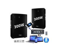 Enceintes, baffle et amplis DJ Ibiza Sound Pack sono 600 + ampli + 2 enceintes 300w pa dj sono mix led light soirée familiale bar club maison danse