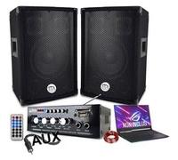 Pack sono 600W, AMPLI USB BLUETOOTH + 2 ENCEINTES 300W + DIVERS CÂBLES PA DJ SONO MIX SOIREE MAISON FAMILLE MAGASIN