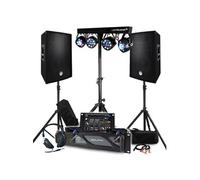 Pack Sono BM SONIC Ampli 2000W, Paire d'Enceintes Passives 2x600W, Table de Mixage, Portique 4 Lumières Xperformer, Pieds