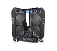 Pack Sono Ampli 3000W, Enceintes LSC215 4x38cm - 2x2000W, Table de Mixage, Euphoria Portique + 48 effets lumière