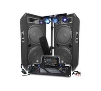 Pack sono BM SONIC Ampli 4000W Enceintes LSC215 4x38cm 2x2000W Table de mixage Portique Euphoria 48 effets lumière