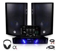 Pack Sono Ampli AMP-300 + HP BMS-12 de 2x600W Table de mix + Casque