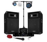 Pack Sono ampli + enceintes 500W + Table de mixage + 3 jeux de lumières + Portique