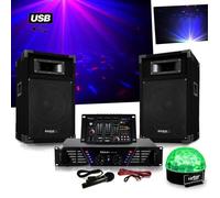 Pack Sono ampli + enceintes 500W + Table de mixage + SIXMAGIC LED RVB
