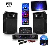 Pack Sono ampli + enceintes 500W + Table de mixage + SUNMAGIC LED RVB