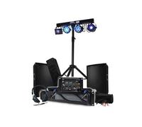 Pack Sono Amplificateur 1000W, Paire d'Enceintes 2x300W, Table de Mixage, Portique + 48 effets lumières EUPHORIA
