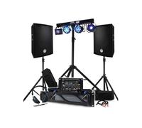 Pack Sono Amplificateur 1000W, Paire d'Enceintes 2x300W, Table de Mixage, Portique + 48 effets lumières EUPHORIA, Pieds